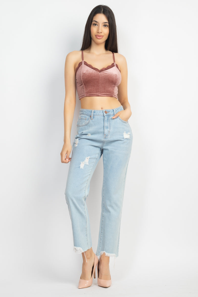 Sleeveless Corset Velvet Crop Top Smile Sparker