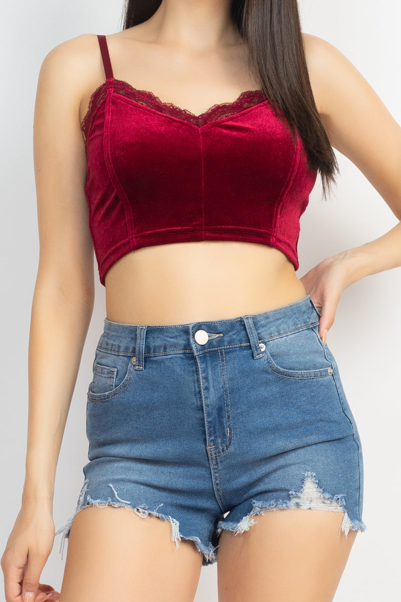 Sleeveless Corset Velvet Crop Top Smile Sparker