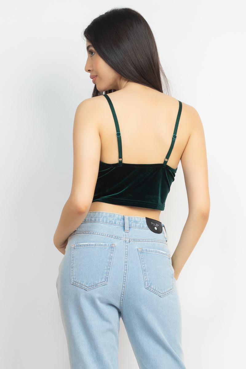 Sleeveless Corset Velvet Crop Top Smile Sparker