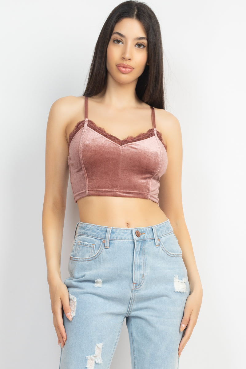 Sleeveless Corset Velvet Crop Top Smile Sparker