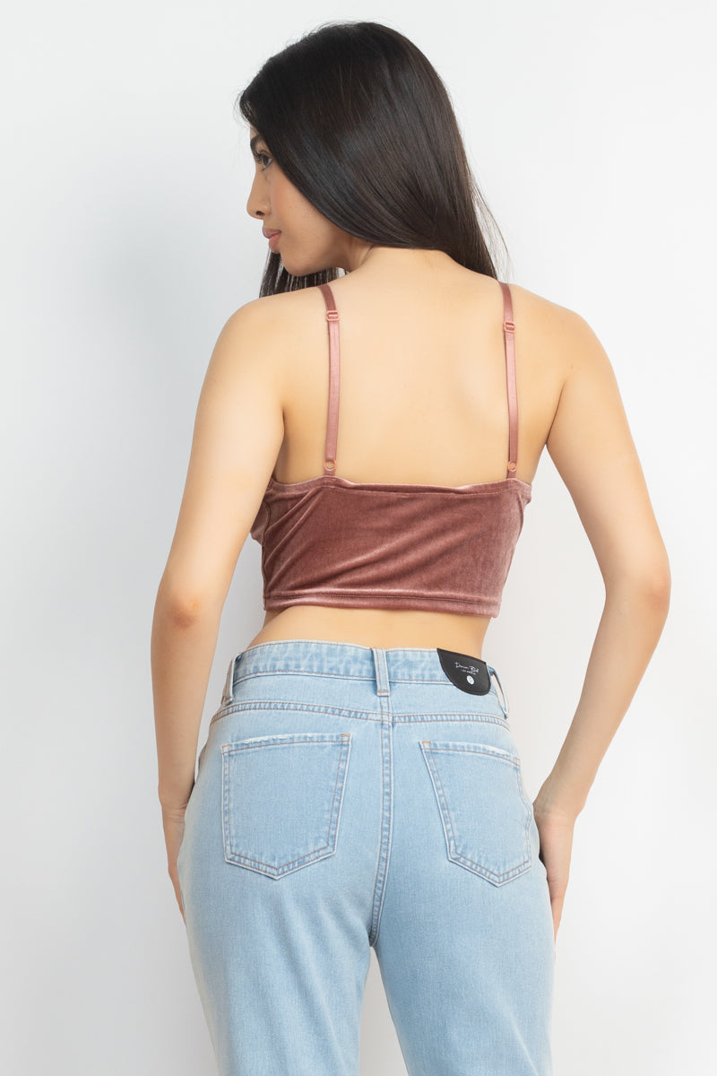 Sleeveless Corset Velvet Crop Top Smile Sparker