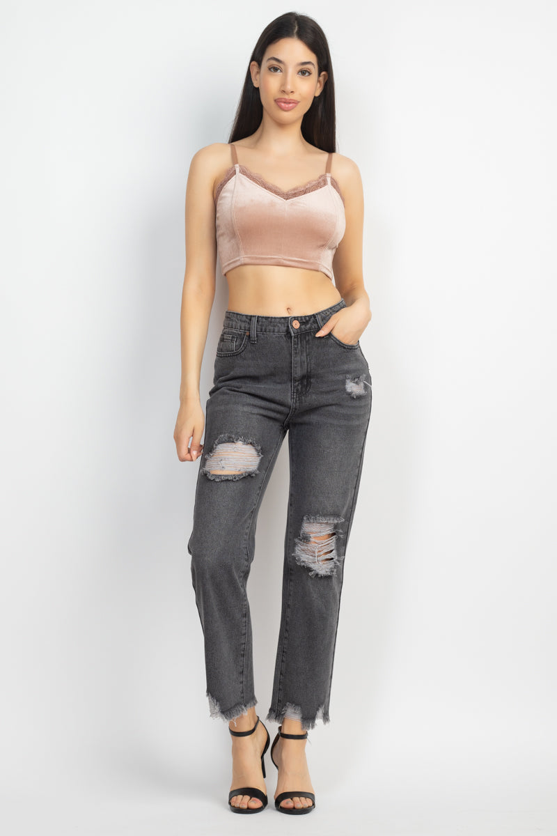 Sleeveless Corset Velvet Crop Top Smile Sparker