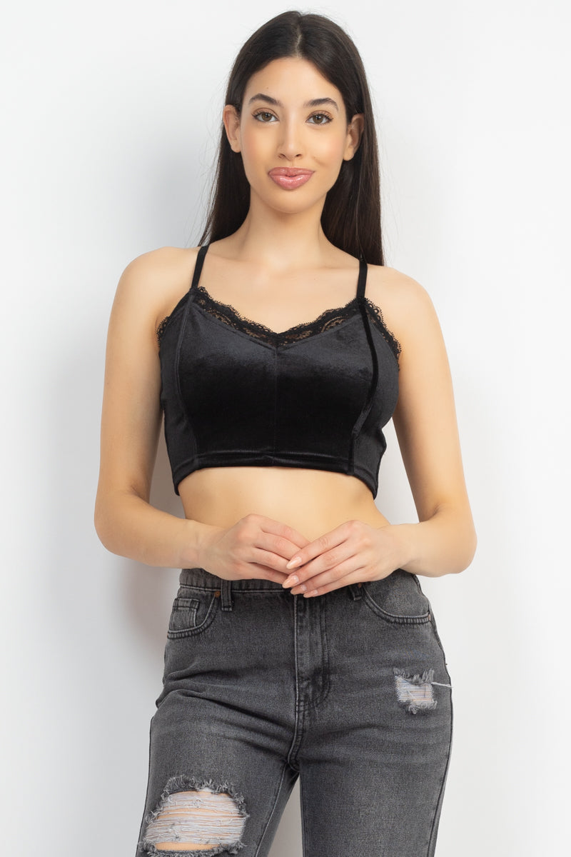 Sleeveless Corset Velvet Crop Top Smile Sparker