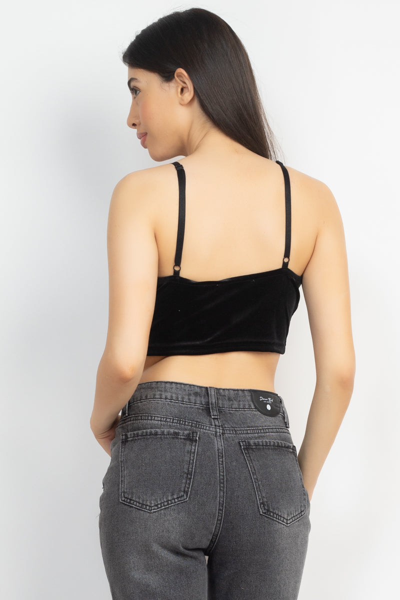 Sleeveless Corset Velvet Crop Top Smile Sparker