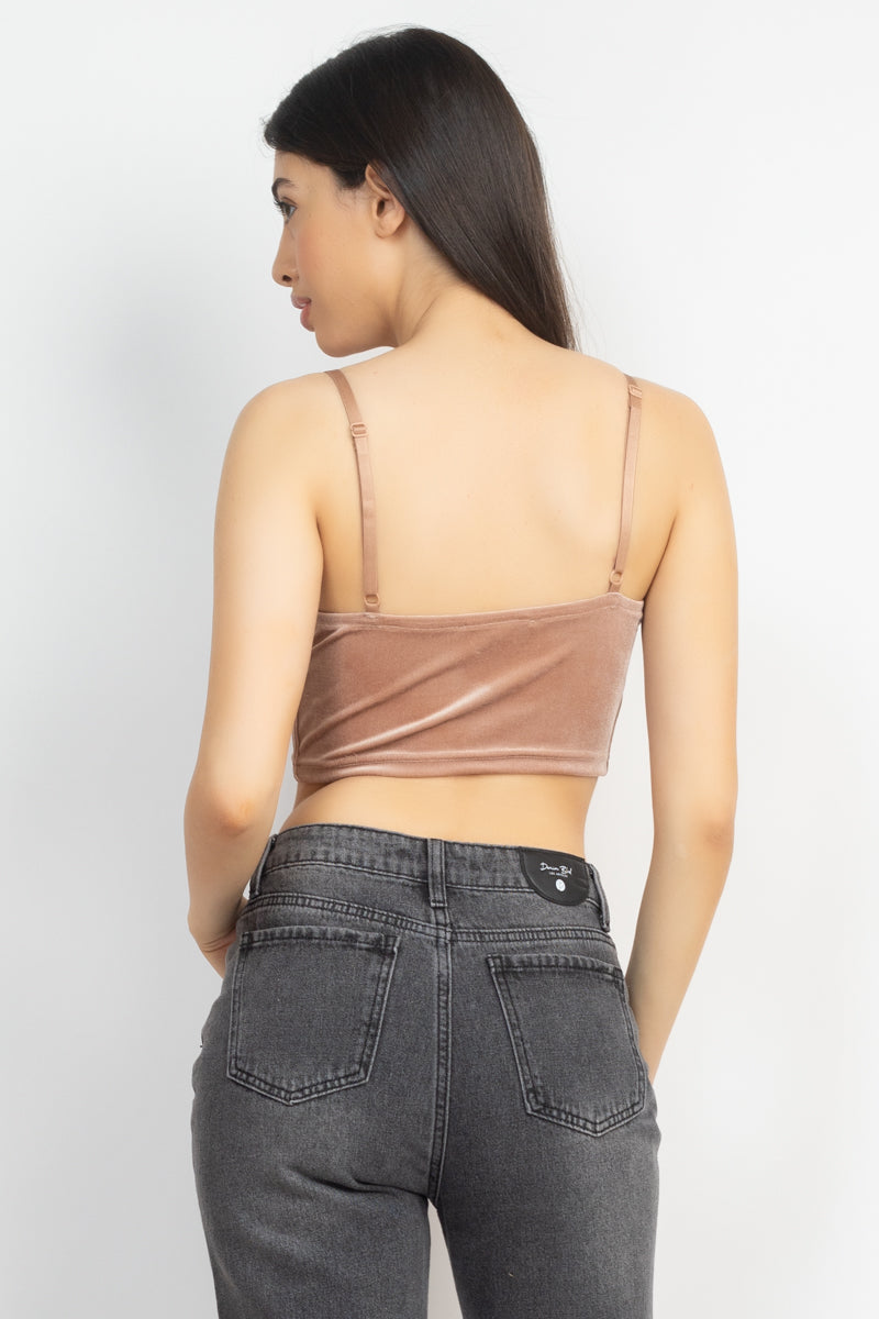 Sleeveless Corset Velvet Crop Top Smile Sparker