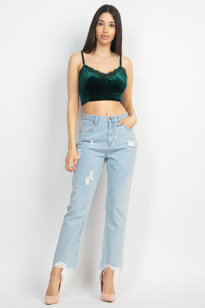 Sleeveless Corset Velvet Crop Top Smile Sparker