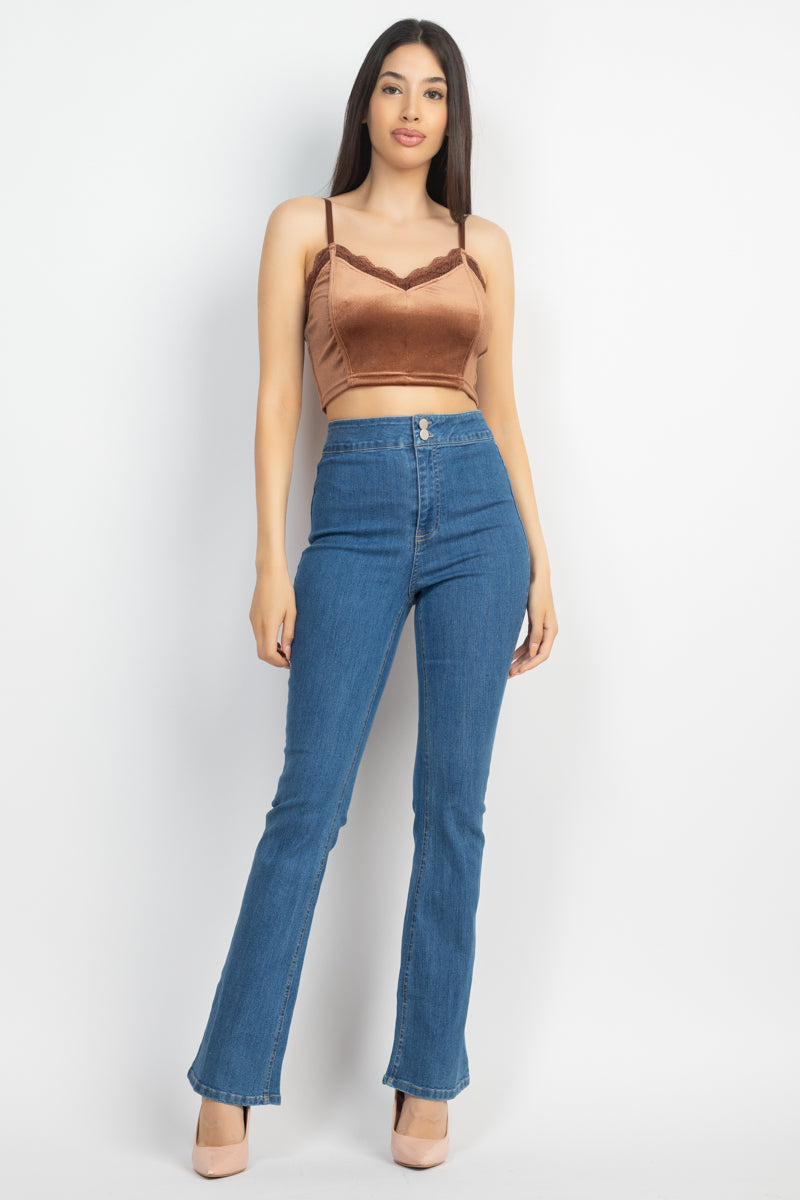 Sleeveless Corset Velvet Crop Top Smile Sparker