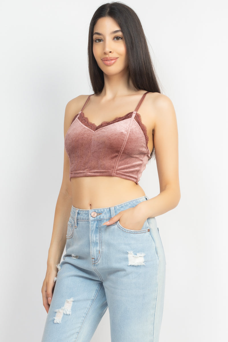 Sleeveless Corset Velvet Crop Top Smile Sparker