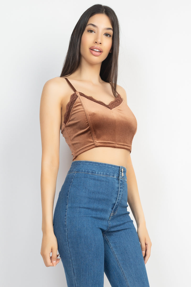 Sleeveless Corset Velvet Crop Top Smile Sparker