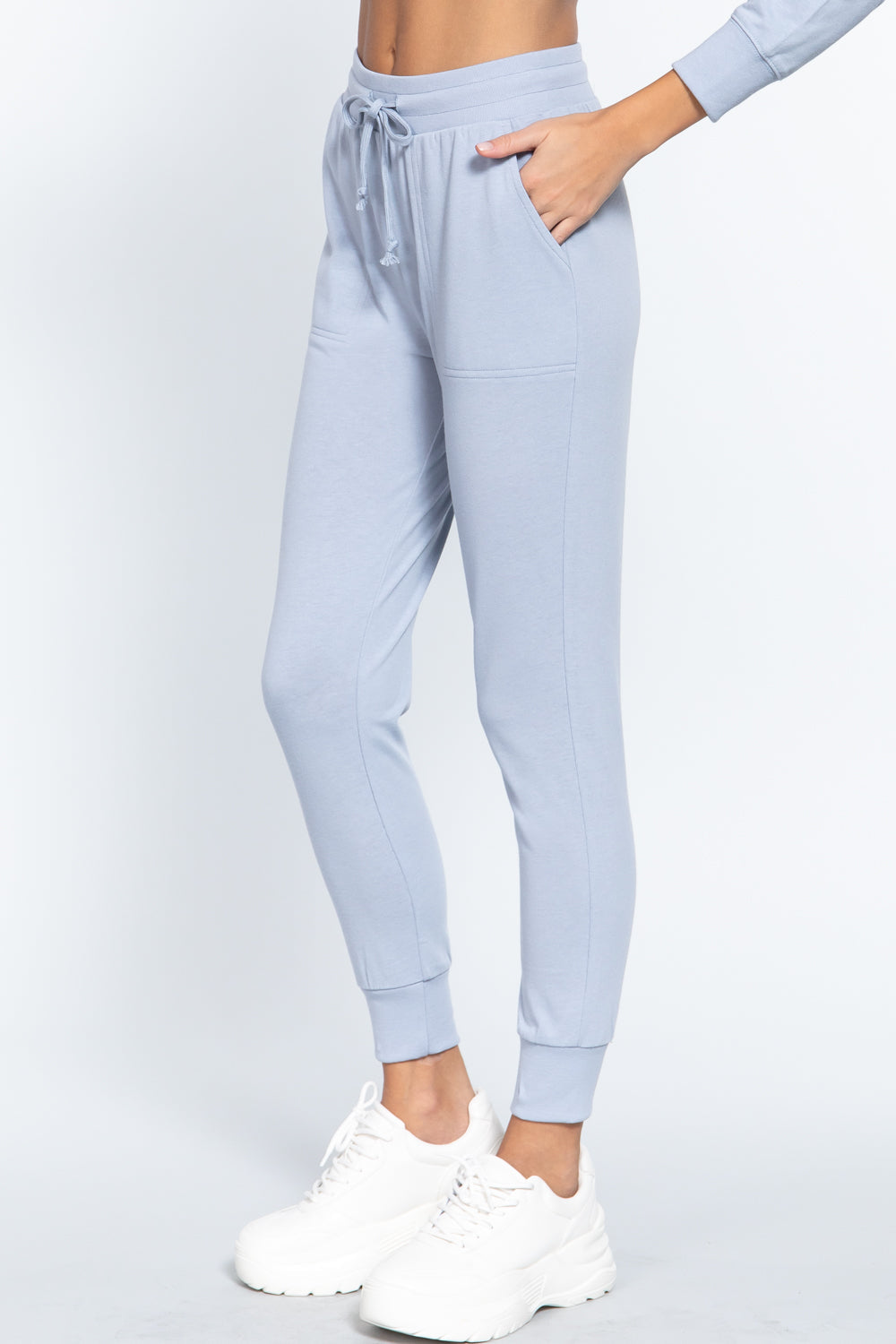 Waist Band Long Sweatpants With Pockets Smile Sparker