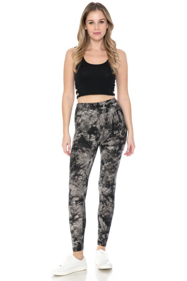 Yoga Style Banded Lined Multi Printed Knit Legging With High Waist Smile Sparker